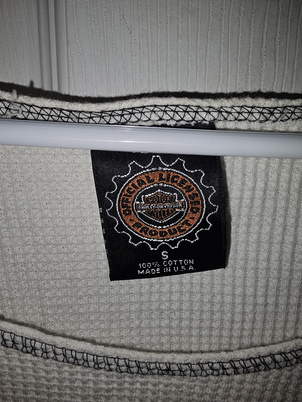 Harley-Davidson Women’s White Long-Sleeve Thermal Top - Picture 3 of 4